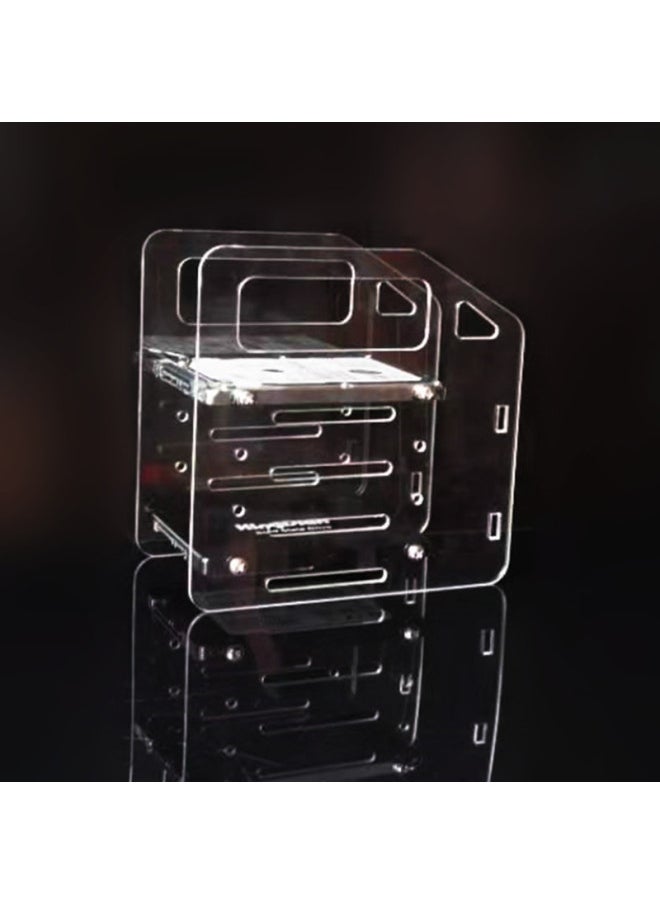 Generic Hard Disk Rack Expansion Rack SSD Solid-state Hard Disk Cage Bracket External Hard Disk Rack 2.5 Inch Transparent Acrylic Hard Disk Box-Color:Red  - Image 4