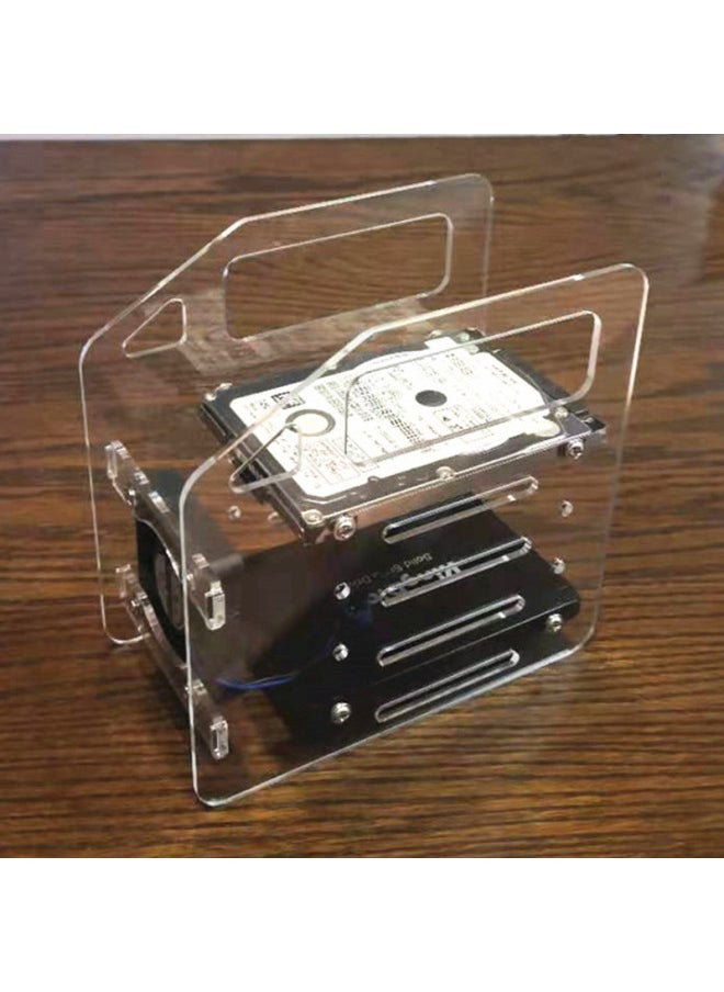 Generic Hard Disk Rack Expansion Rack SSD Solid-state Hard Disk Cage Bracket External Hard Disk Rack 2.5 Inch Transparent Acrylic Hard Disk Box-Color:Red  - Image 2