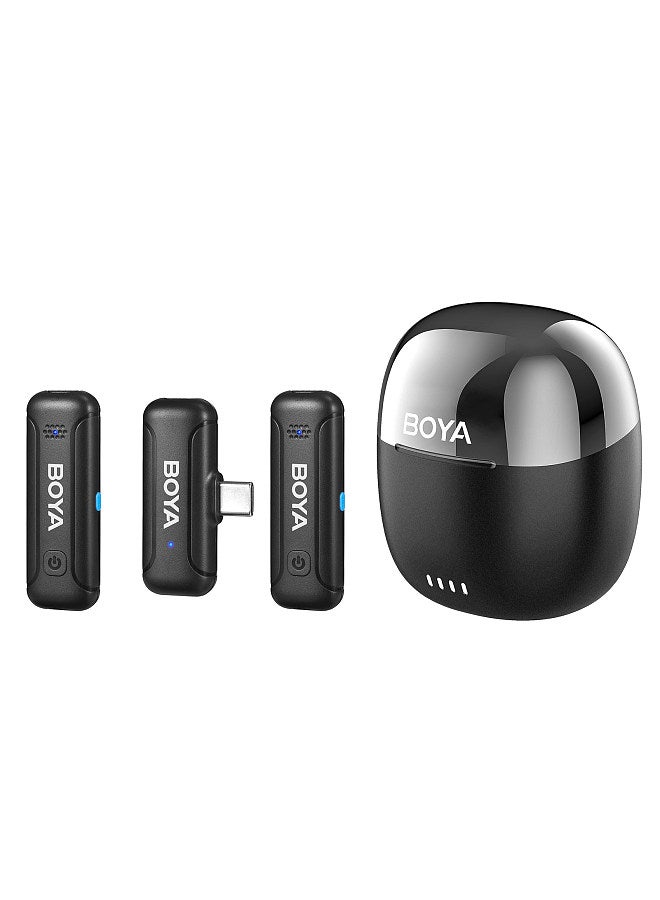 BOYA BY-WM3T-U2 Wireless Microphone System with 1 Receiver + 2 Transmitters + Charging Box 100M Transmission Range 10h Duration Smart Noise Reduction Built-in Battery Replacement for Android Phones  - Image 1
