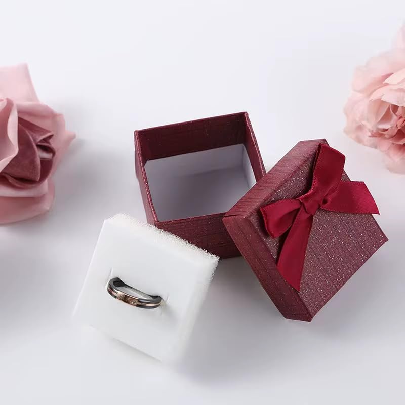 WARMINGO DE 4 Pc Paper Gift Boxes Set | Multicolor Jewellery Gift Box for Rings Earrings Pendants | Valentine & Return Gift Packaging (RING BOX) - Image 4