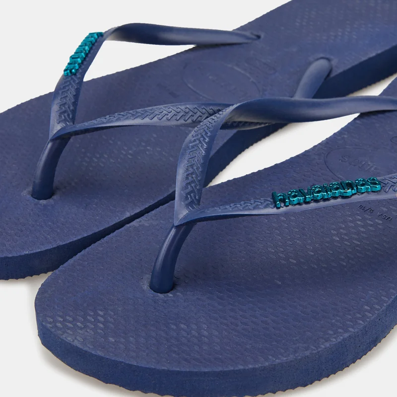 havaianas Women's Slim Logo Metallic Flip Flops