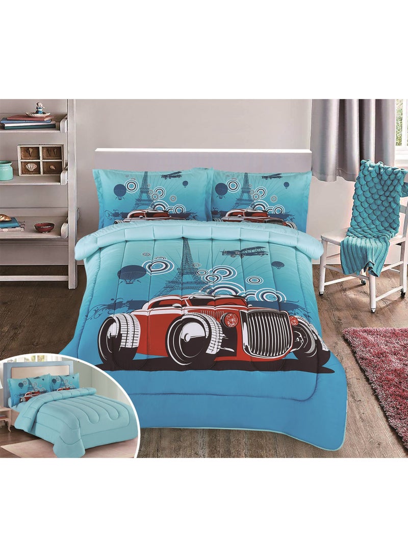 ستارجولد طقم لحاف فائق النعومة مقاس كينج من الألياف الدقيقة مطبوع عليه 4 قطع - Image 2