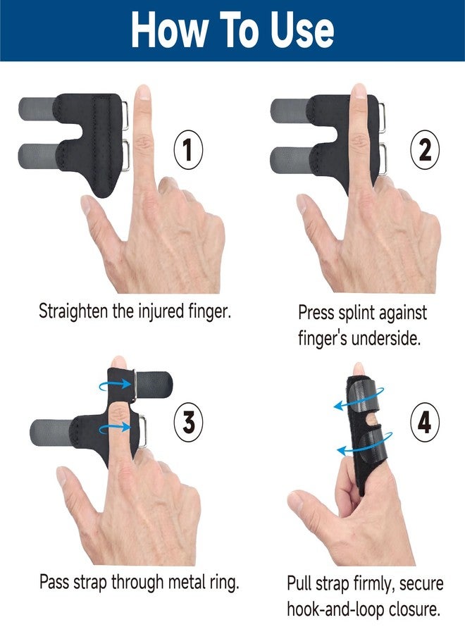 SUNBURST Finger Splint - Adjustable Trigger/Mallet Finger Brace for Thumb, Index & Middle Fingers - Easy One-Hand Fit, Breathable & Reusable for Arthritis/Injury Relief - Image 4
