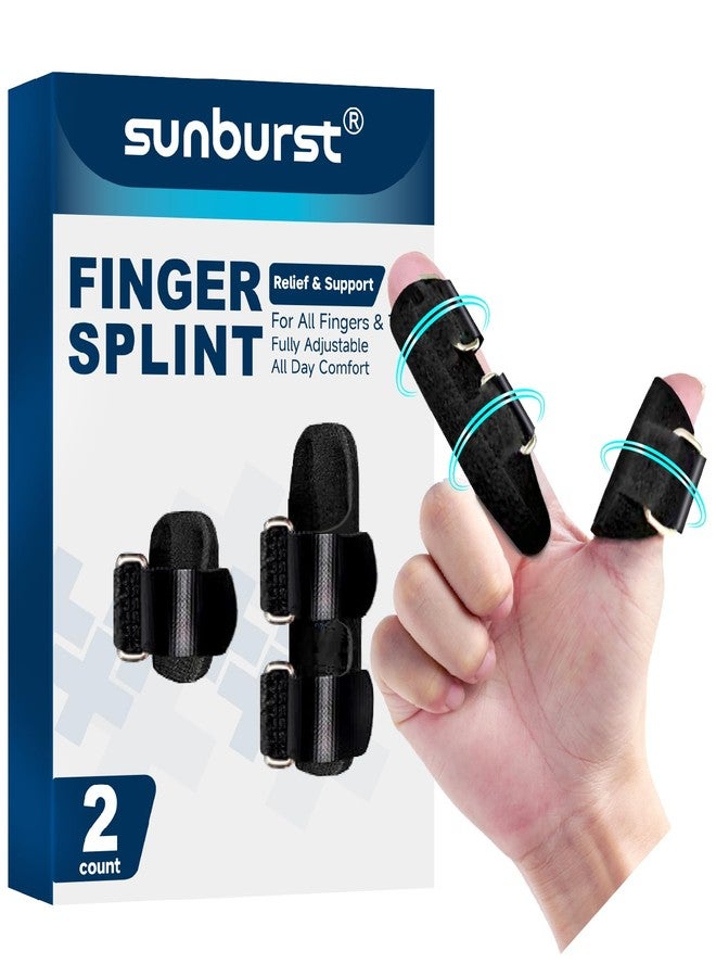 SUNBURST Finger Splint - Adjustable Trigger/Mallet Finger Brace for Thumb, Index & Middle Fingers - Easy One-Hand Fit, Breathable & Reusable for Arthritis/Injury Relief - Image 1