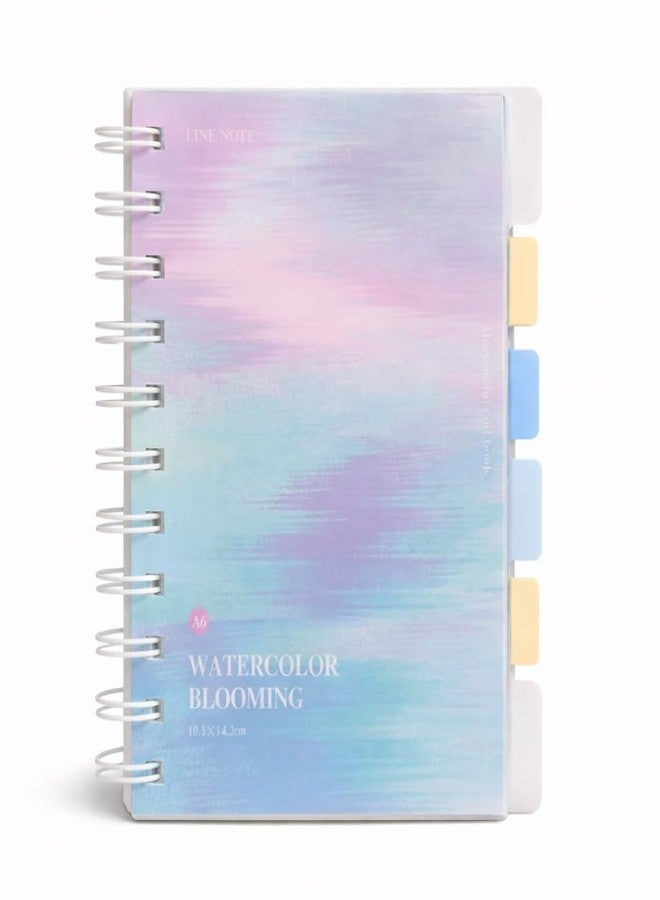 Watercolor Blooming Spiral Notebook Diary | A6 Size (10.3 x 14.2 cm) | 240 Pages | Coil Bound Aesthetic Journal for Notes, Planning, Office & Study (Spiral 3) - Image 1