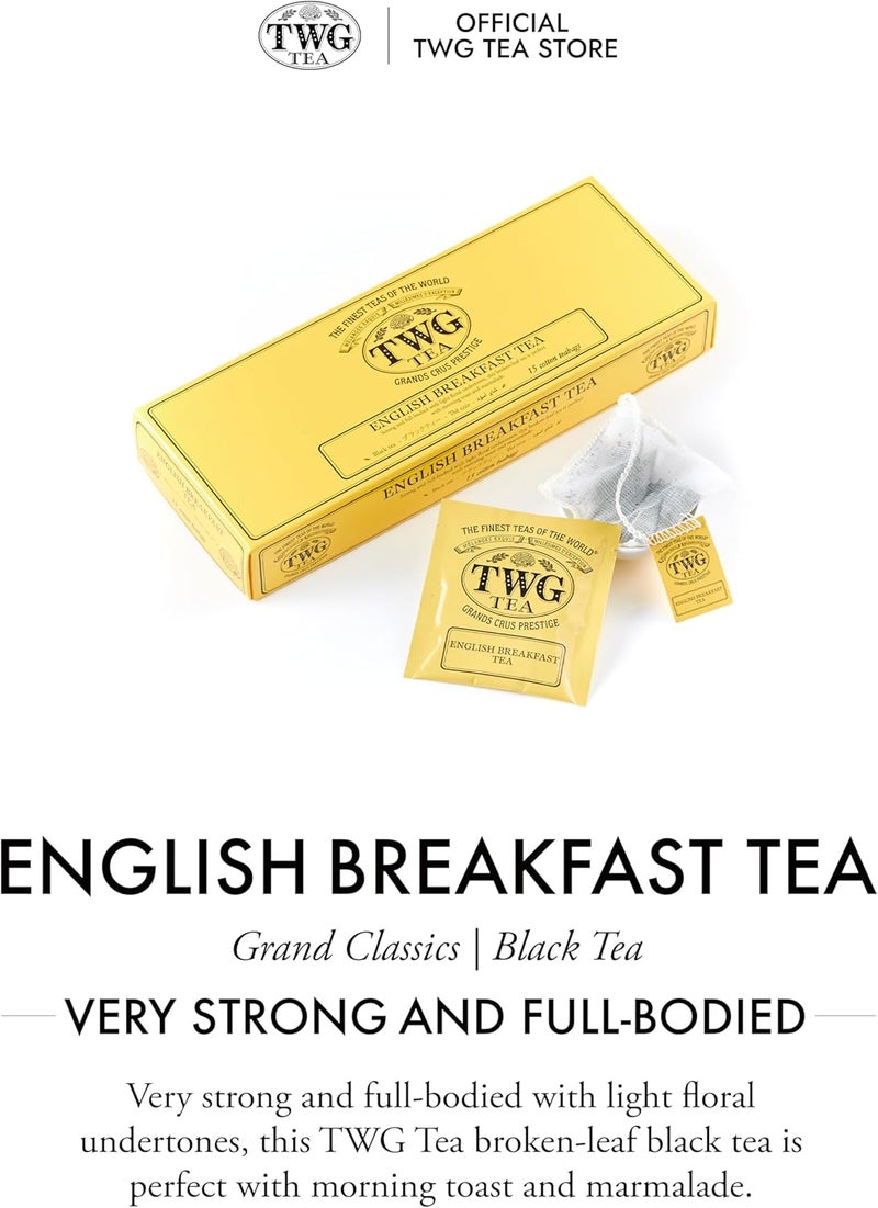 TWG Tea English Breakfast Tea - Black Tea with Floral Undertones, 15 Hand Sewn Cotton Teabags - Image 3