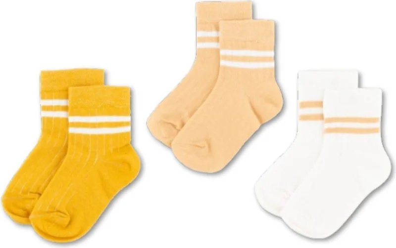 Novibaby 3-Pack Cotton Kids College Socks Baby Unisex Girls Women Boys School Socks, White Black Pink