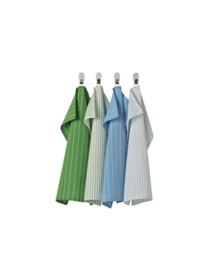 RINNIG Tea Towel Green/Blue Striped 45×60 cm (4-pack) - Image 1