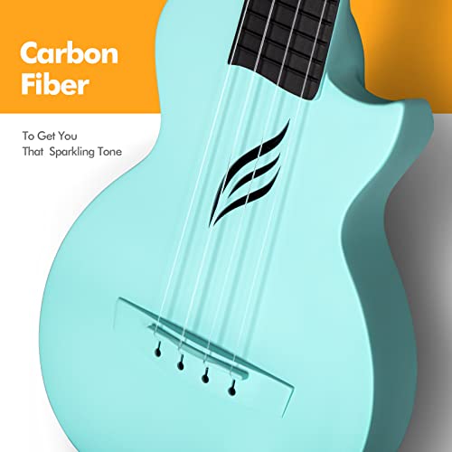 Enya Nova U Mini Soprano Ukulele 21” Carbon Fiber – Lightweight Waterproof Travel Ukulele for Beginners & Adult, Starter Kit Included (Case, Strap, Capo, Strings) - Image 3