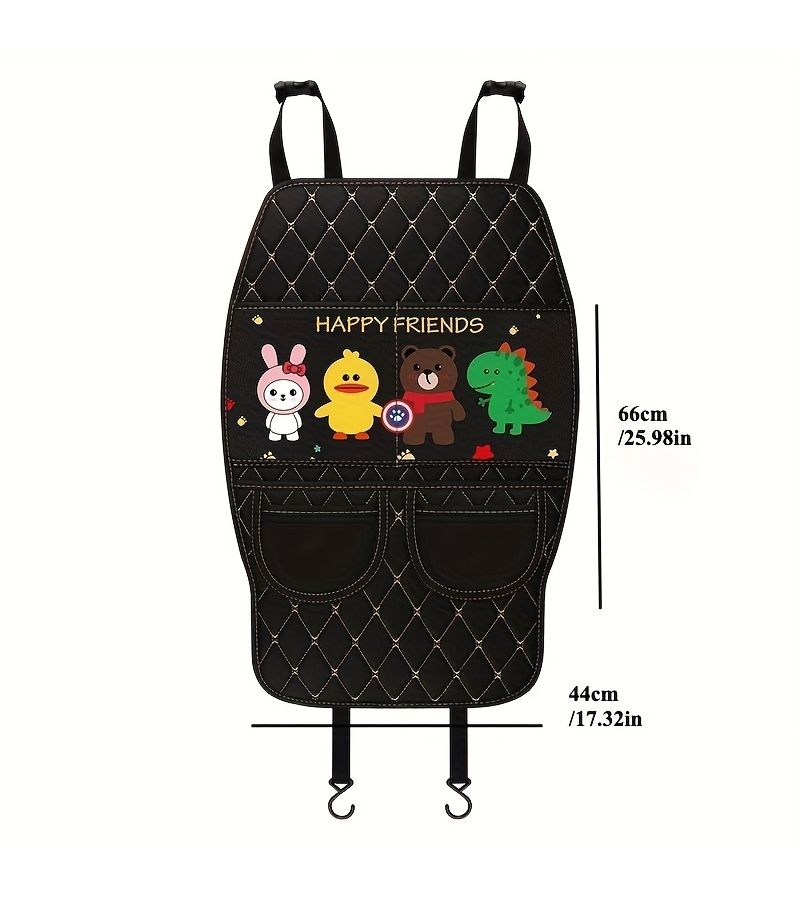 Good Friend Car Seat Back Kick Mat Storage Bag Dinosaur Bunny Duck Cartoon Protector - Image 2