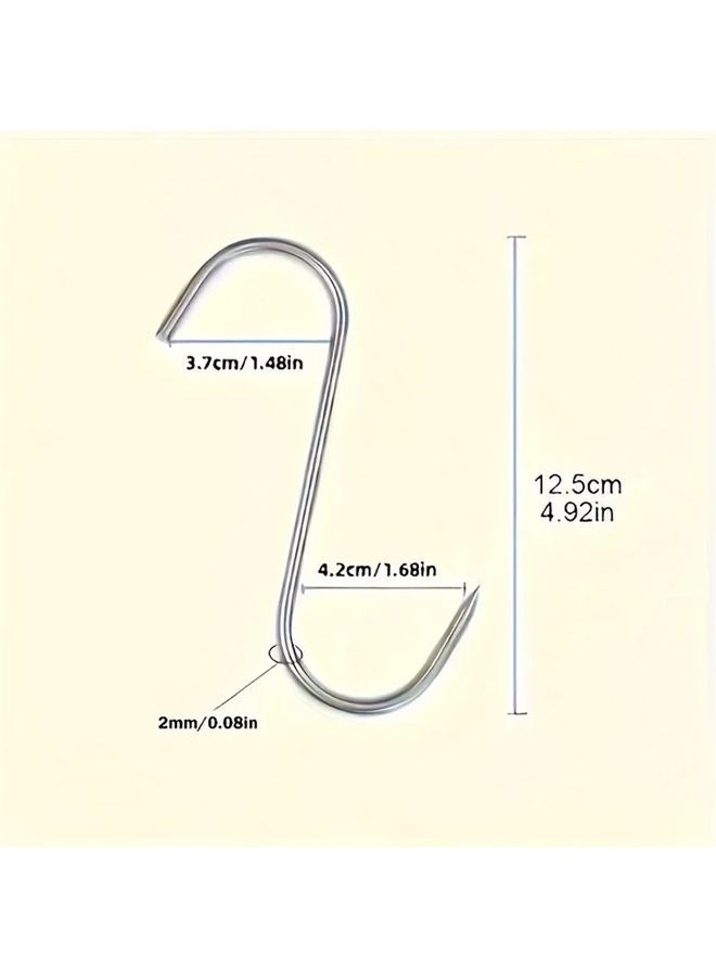 20 قطعة من خطافات S من الفولاذ المقاوم للصدأ ثقيلة الاستخدام لتعليق اللحوم والشواء والجزارة والاستخدام التجاري والمنزلي - Image 3