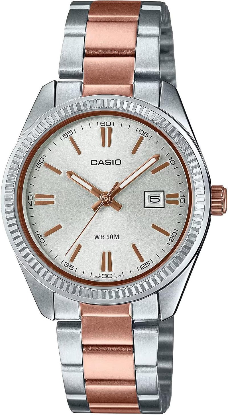 Casio Women's Quartz Watch with Multicolor Stainless Steel Bracelet - Image 1