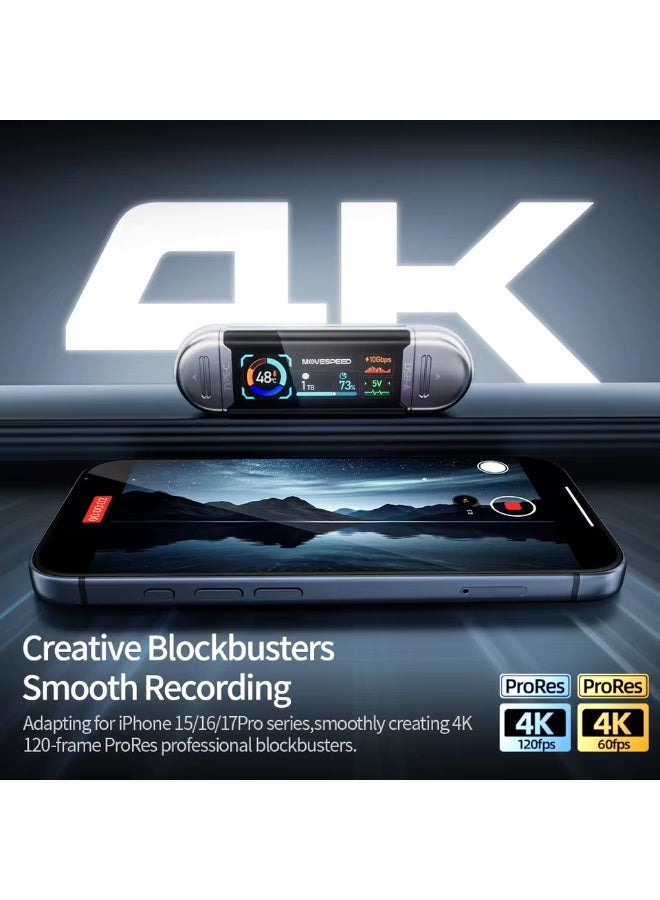 MOVESPEED SU10 1090MB/s Solid State PenDrive  256GB  LCD USB3.2 Gen2 Type C Flash Drive for iPhone 15/16/17 PC - Image 3