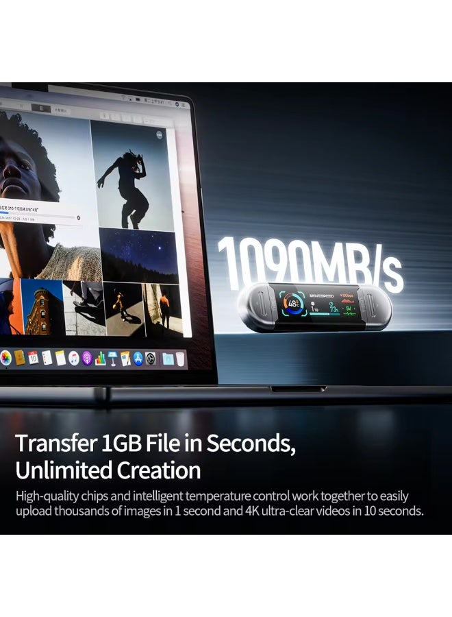 MOVESPEED SU10 1090MB/s Solid State PenDrive  256GB  LCD USB3.2 Gen2 Type C Flash Drive for iPhone 15/16/17 PC - Image 4