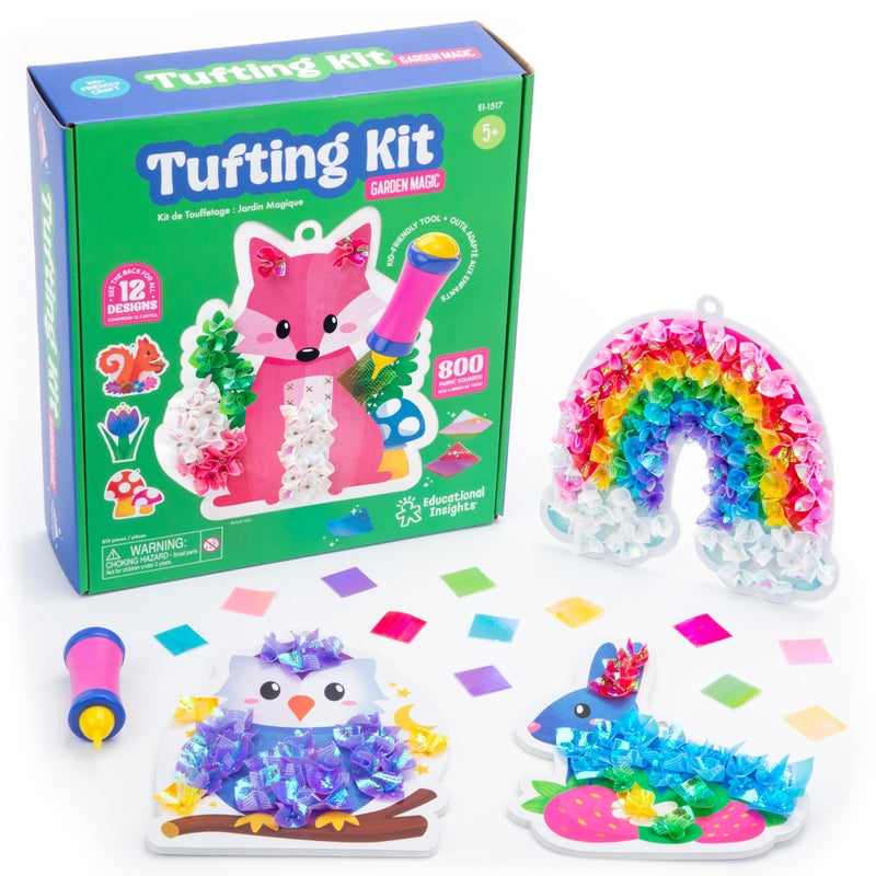 Educational Insights Tufting Kit - Arts and Crafts for Kids Ages 4-8, Poke in Art Kits for Girls and Boys, DIY Toddler Craft Sets, Poke-in Fabric Supplies, Mess-Free Kids Activity Kit Ideas - Image 1