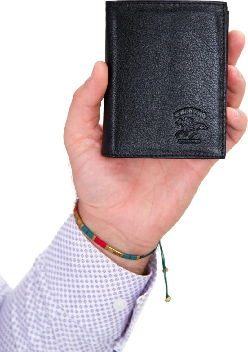 Adelina Men's Genuine Leather Multi-Compartment Coin Compartment Wallet