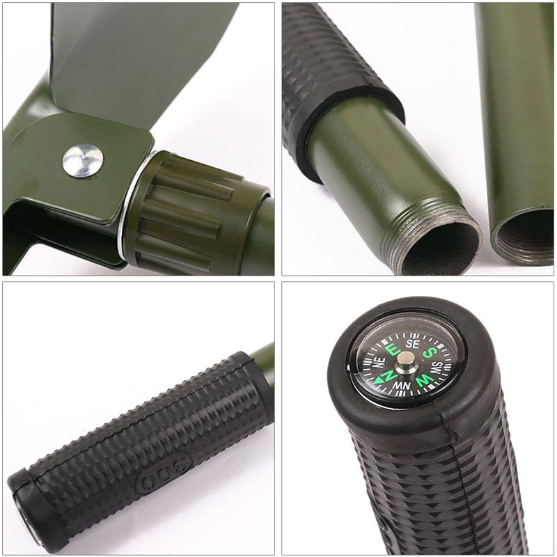 Hovico Military Small Folding Camping Shovel, Mini Compact Pickaxe with Carrying Pouch for Gardening, Off Road, Hunting, Car Emergency, Remove Ice (Military Green) - Image 3