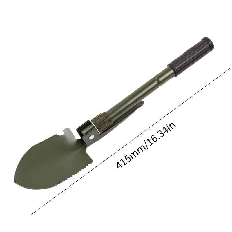 Hovico Military Small Folding Camping Shovel, Mini Compact Pickaxe with Carrying Pouch for Gardening, Off Road, Hunting, Car Emergency, Remove Ice (Military Green) - Image 2