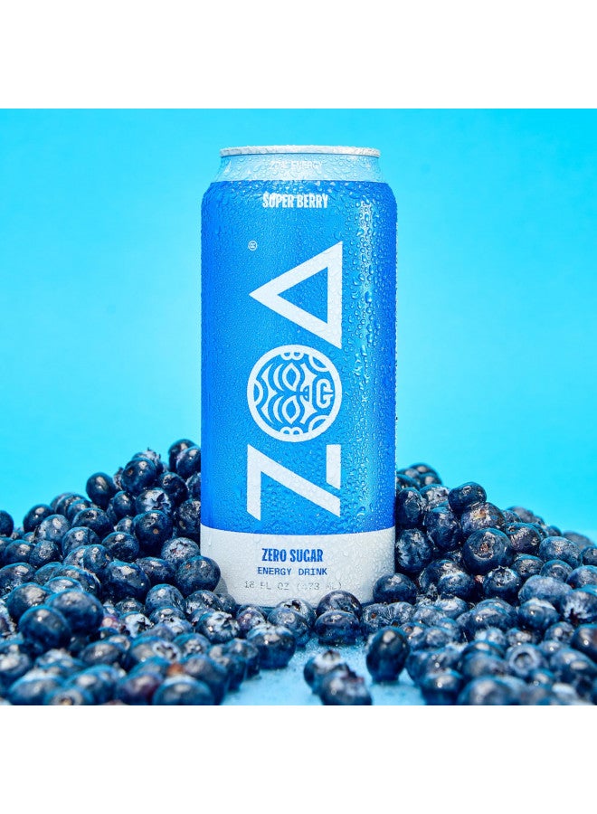 ZOA ZOA Zero Sugar Energy Drinks - Super Berry | Healthy Energy Formula with Natural Caffeine, Daily Vitamin C, Essential B-Vitamins | Gluten-Free, Keto Friendly | 16 Ounce Cans (Pack Of 12) - Image 3