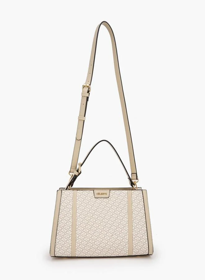 Celeste Monogram Print Tote Bag With Adjustable Strap