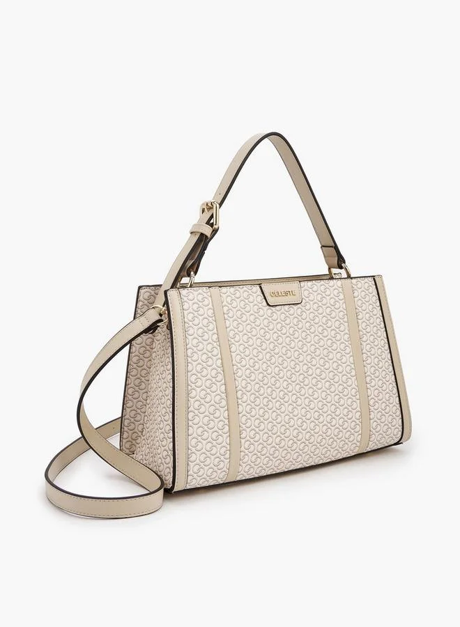 Celeste BEIGE Monogram Print Tote Bag With Adjustable Strap for Women | Best Price UAE