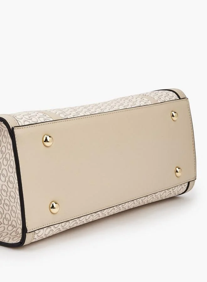 Celeste BEIGE Monogram Print Tote Bag With Adjustable Strap for Women | Best Price UAE