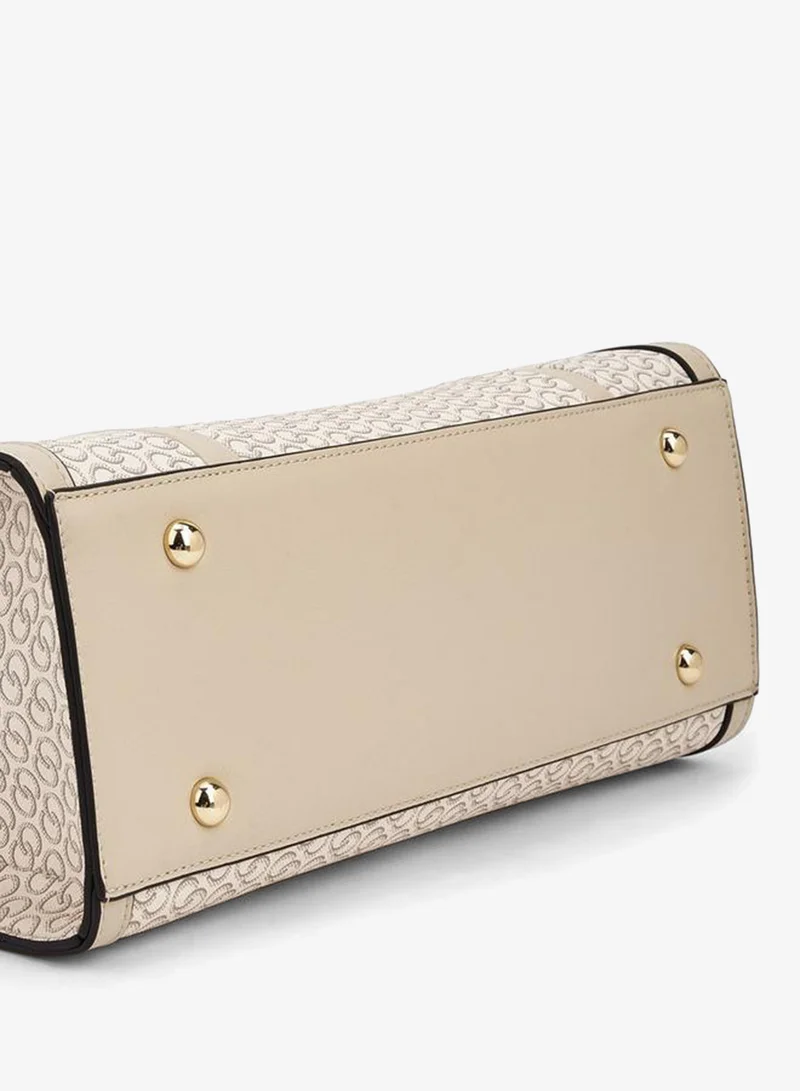 Celeste BEIGE Monogram Print Tote Bag With Adjustable Strap for Women | Best Price UAE