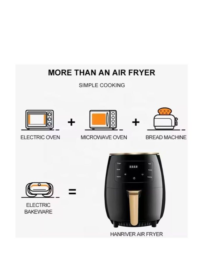 يونيكورن فرن قلاية هوائية كهربائي رقمي سعة 6 لتر/8 لتر - طباخ متعدد الوظائف بدون زيت مع برامج طهي محددة مسبقًا، قلي عميق صحي، تحكم رقمي باللمس، نطاق درجة حرارة 60-230 درجة مئوية - Image 2