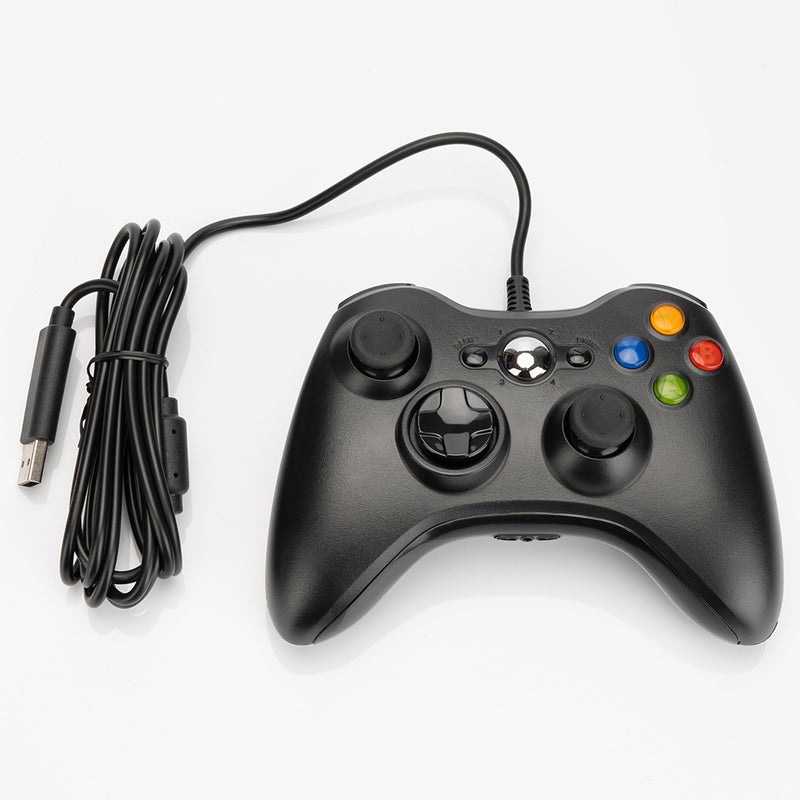 XBOX 360 gamepad360 wired handlePC computer gamepadXBOX 360 wired handle black - Image 1
