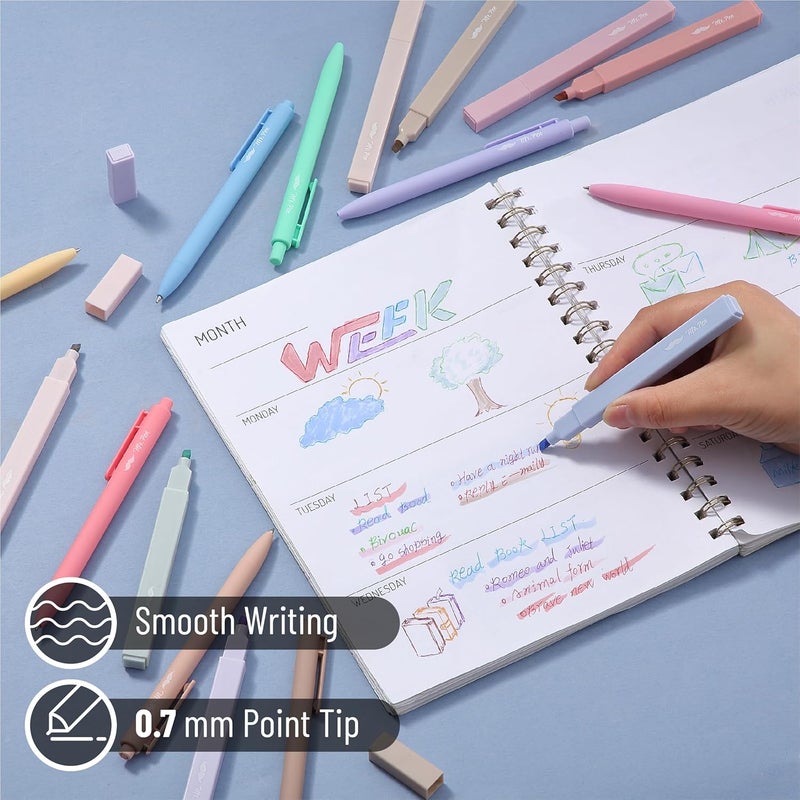 Mr. Pen - Aesthetic Highlighters and Gel Pens, 16 Pack | 200 Sheets Sticky Tabs, Assorted Colors Bible Highlighters No Bleed, Colored Ink Gel Pens - Image 5