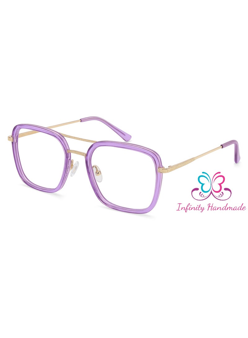 Blue Light Computer and Mobile Glasses – Stylish Square Metal Frame for Men and Women – Anti-Blue Light and Anti-Fatigue Lenses for Reading, Working, Studying, and Gaming - Image 1