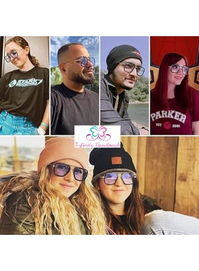 Blue Light Computer and Mobile Glasses – Stylish Square Metal Frame for Men and Women – Anti-Blue Light and Anti-Fatigue Lenses for Reading, Working, Studying, and Gaming - Image 4