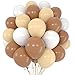 Haptda Brown White Blush Latex Balloons 12 Inch Neutral Assorted Color Balloon 12in with Ribbon for Baby Shower Birthday Party Decorations 60pcs - Image 3