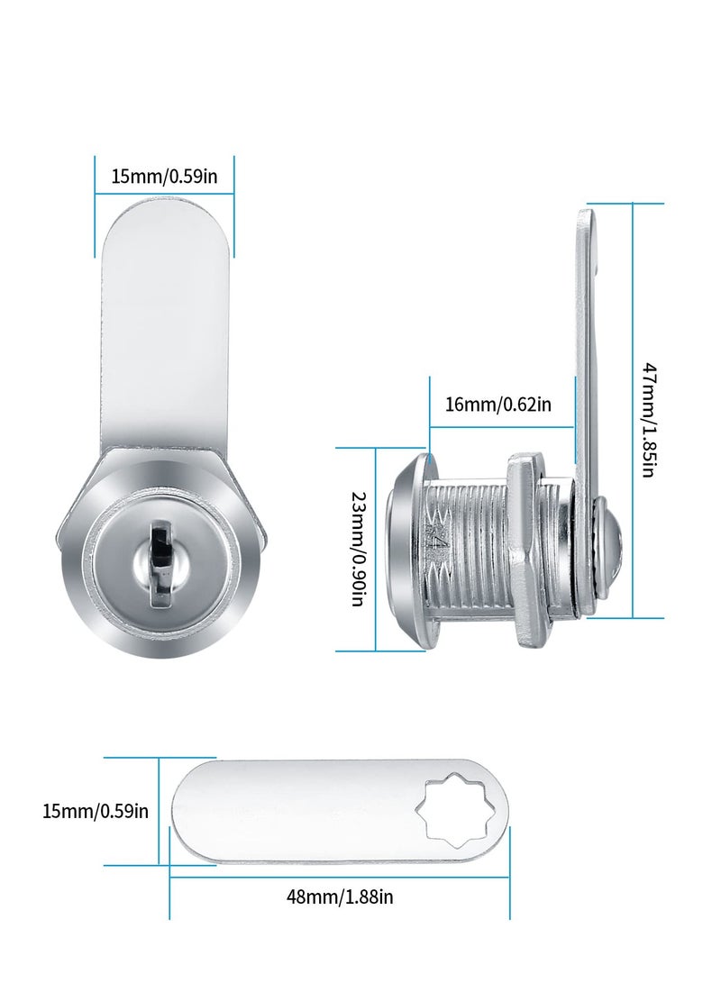 GNAFOTU 16 mm Cabinet Locks,Replacement for Door, Cabinet, Mailbox, for Mailbox Drawer Cupboard Cabinet Furniture Door Post Box Locks(6pcs） - Image 3