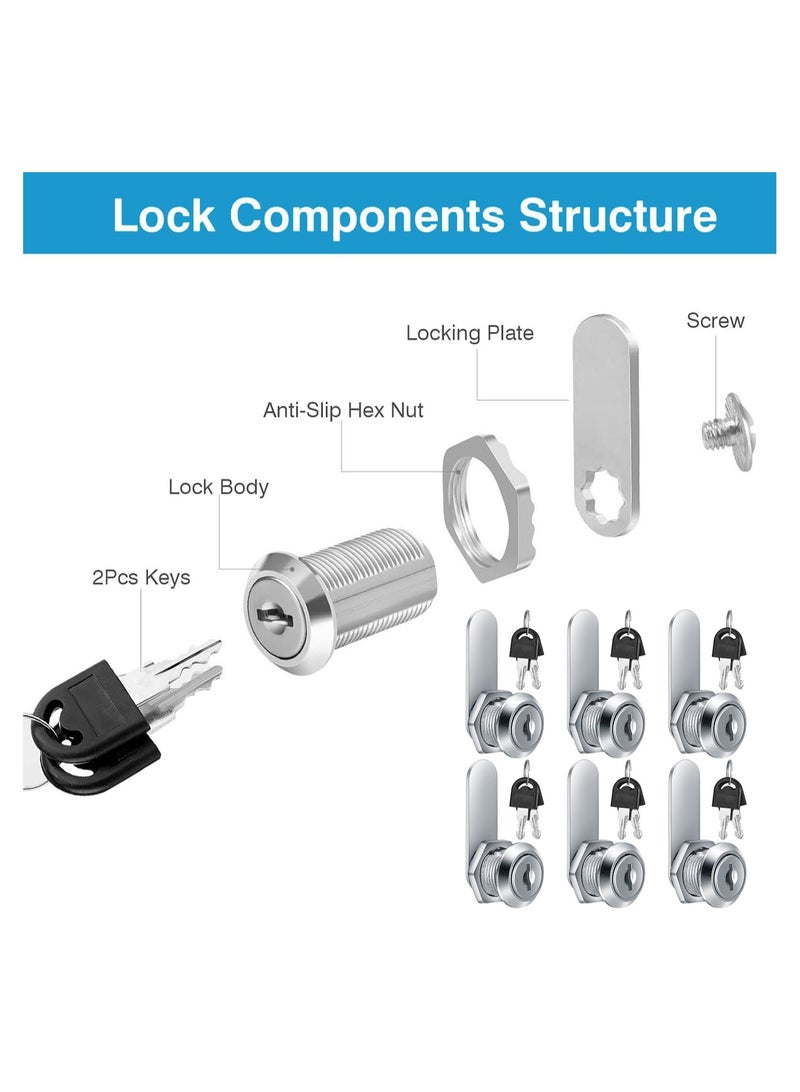 GNAFOTU 16 mm Cabinet Locks,Replacement for Door, Cabinet, Mailbox, for Mailbox Drawer Cupboard Cabinet Furniture Door Post Box Locks(6pcs） - Image 5