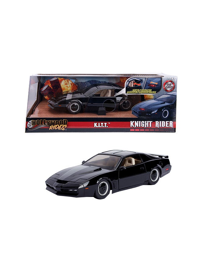 JADA Toys Knight Rider K.I.T.T. 1982 Pontiac Firebird Trans Am Die-Cast Car with Light-Up Scanner, Toys for Kids and Adults – 1:24 Scale, Black - Image 1