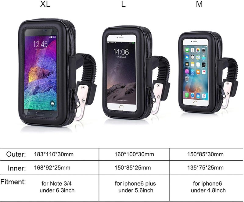 klarako Waterproof Motorcycle Motorbike Mount Holder Phone Case Bag(L) - Image 2