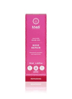 Khadi KHADI ROSE REPAIR hair oil, 100% natural, herbal & vegan, intensive treatment & regeneration for structurally damaged hair & split ends, silicone-free, Ayurvedic care, organic natural beauty 1.69oz  - Image 5