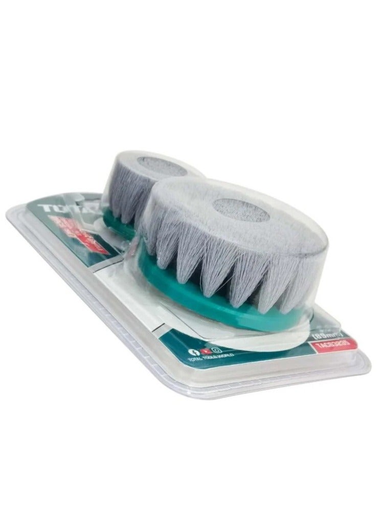 TOTAL Electric Drill Scrubber Brush 2 PcsSet Soft Bristle For Cleaning Carpet Metal Tire Bricks 2" 3.5" - TACS3235 - Image 3