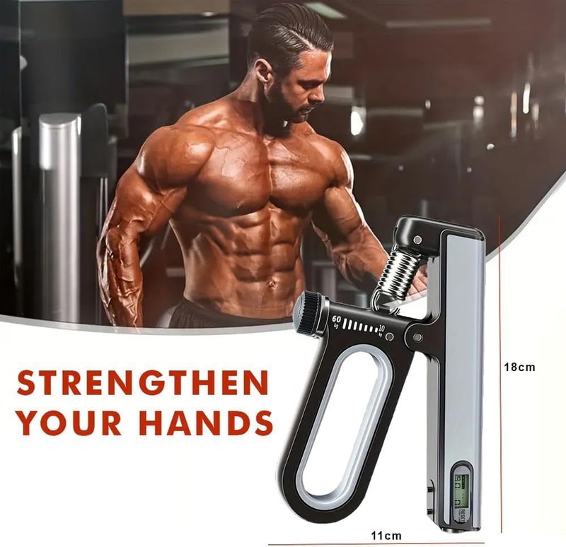 UDKI Blaze Green Hand Grip Strengthener with Smart Timer & Counter, Adjustable Resistance 10-120kg, O-Shape Non-Slip Handle, Forearm, Wrist, & Arm Exerciser for Muscle Building & Injury Recovery - Image 2