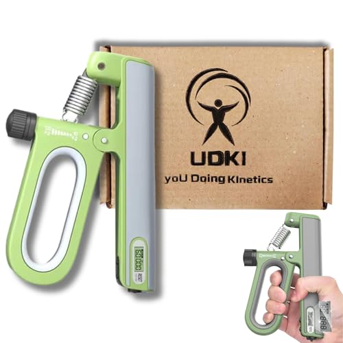 UDKI Blaze Green Hand Grip Strengthener with Smart Timer & Counter, Adjustable Resistance 10-120kg, O-Shape Non-Slip Handle, Forearm, Wrist, & Arm Exerciser for Muscle Building & Injury Recovery - Image 1
