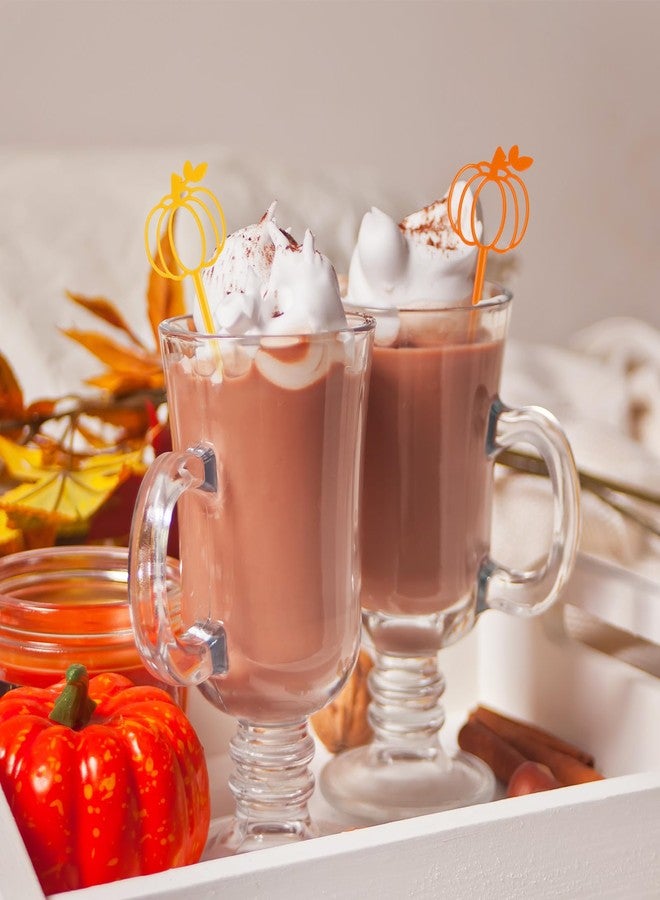 JarThenaAMCS 40 Pcs Halloween Swizzle Sticks Fall Pumpkin Plastic Coffee Drink Stirrers Pink Orange Reusable Cocktail Stir Sticks for Autumn Thanksgiving Bar Home Party Supplies, 5.9 In - Image 5