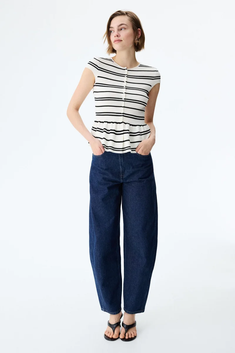 H&M Short-sleeved peplum cardigan