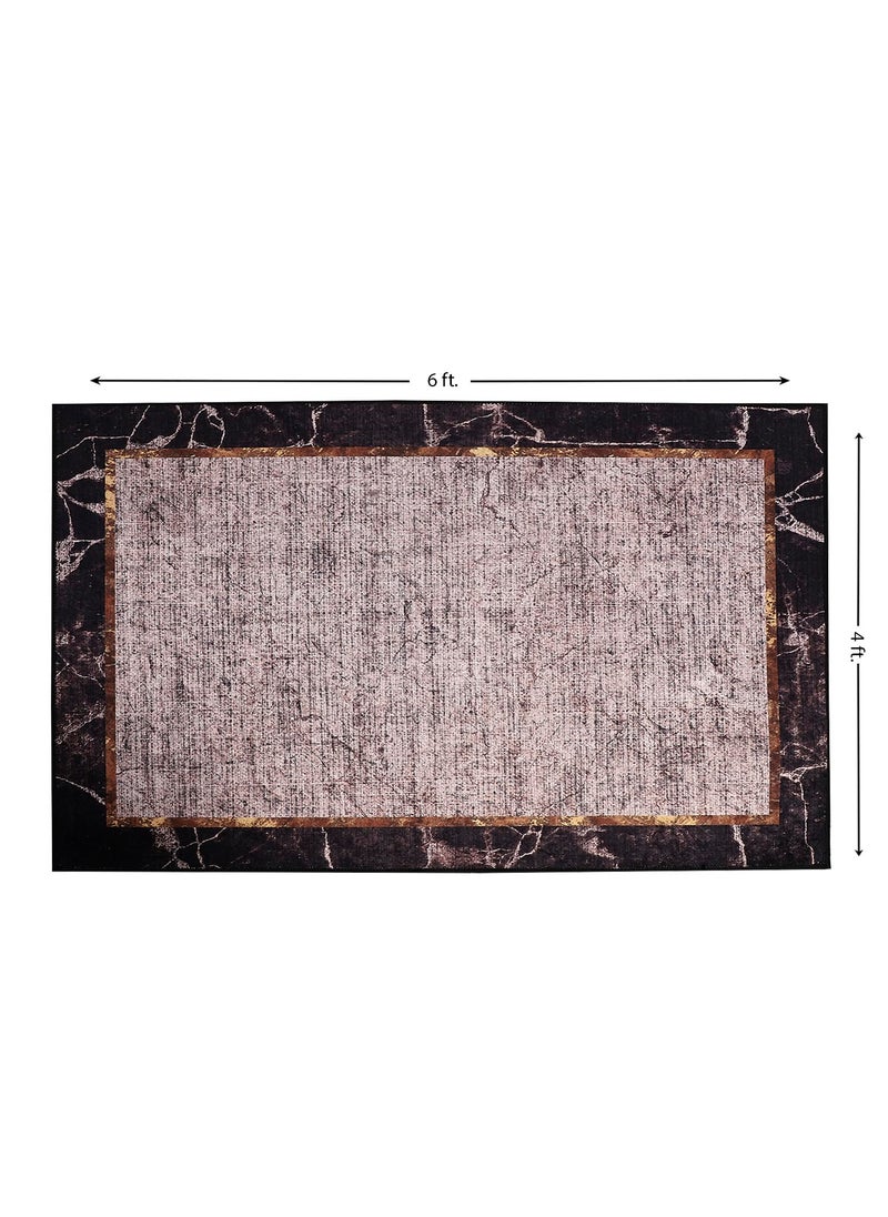 Status Contract Status Contract Ice Velvet Rugs for Living Room | (Print) Carpet for Living Room Decor | Anti Skid Backing Home Essentials | Aesthetic Vintage Decor Carpet for Bedroom | (4 x 6, D18)  - Image 2