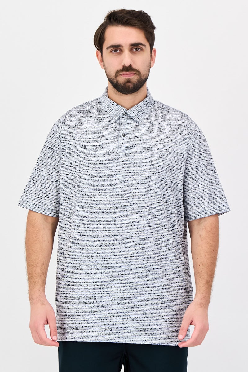 Greg Norman Men Sportswear Fit Short Sleeve Outdoor Polo Shirt, Grey - Image 1