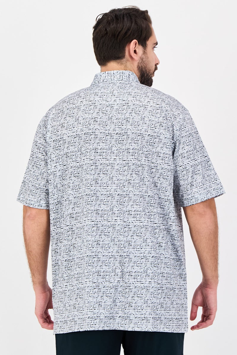 Greg Norman Men Sportswear Fit Short Sleeve Outdoor Polo Shirt, Grey - Image 3