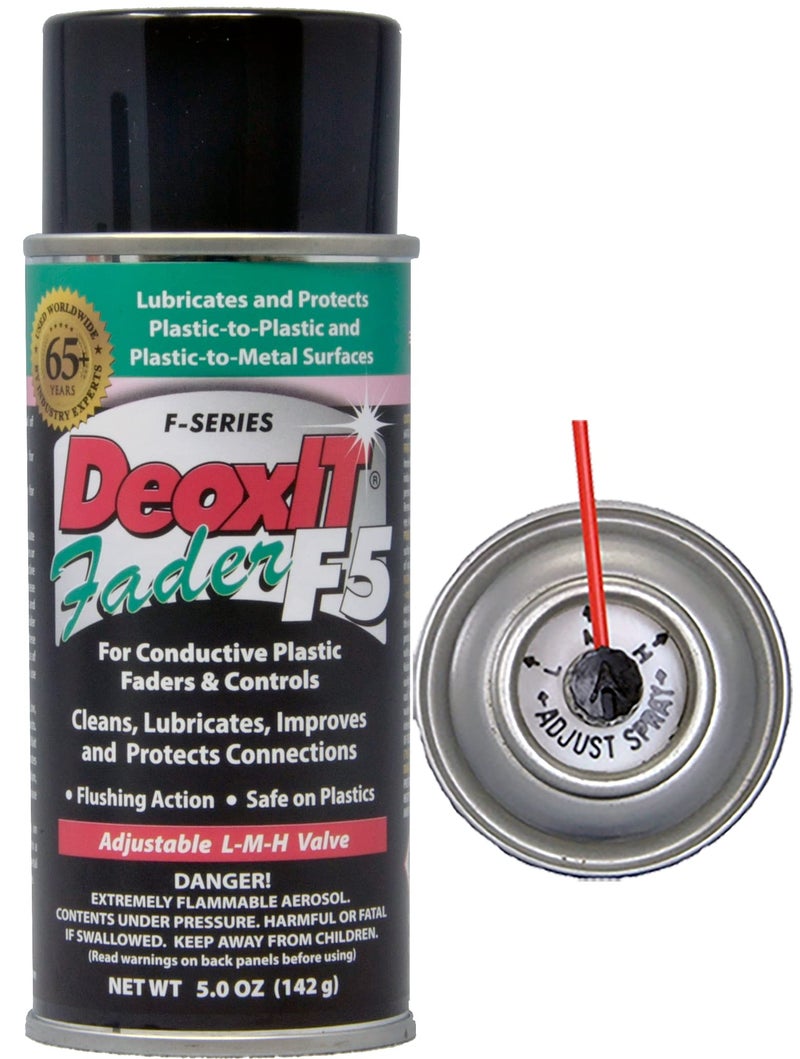 CAIG Laboratories DeoxIT Fader F5S-H6 Spray, Rejuvenates/Lubricates/Protects Faders, Conductive Plastics & Carbon Controls, 142g, Pack of 1 - Image 1