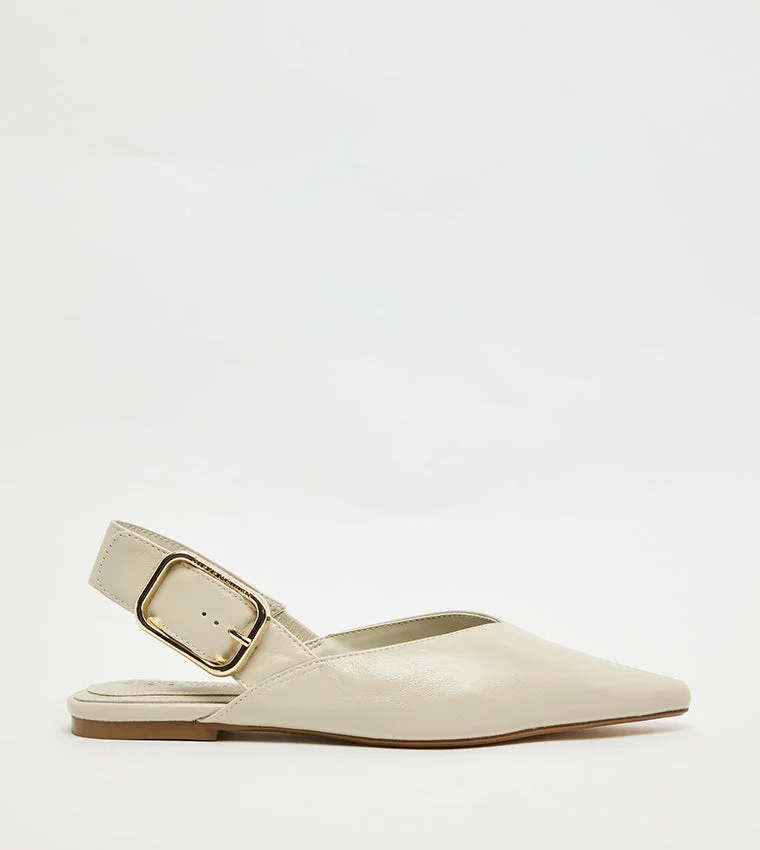 ستيف مادن SIANNA Light Yellow Textured Slingback Flats