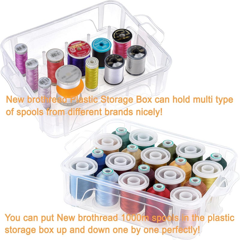 New brothread 60 Colors Compatible with Brother 500m Each Embroidery Machine Thread with Clear Plastic Storage Box for Embroidery Sewing Machine - Image 3