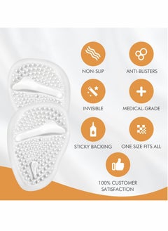 Excefore Gel Insoles, 12 pcs Metatarsal Pads for Women, Shoe Insoles Foot Relief Pads Soft Gel Pads High Heel Pads Foot Pain Relief Pads Heel Inserts Feet Protectors Gel Cushions for Shoes Heels Women  - Image 2